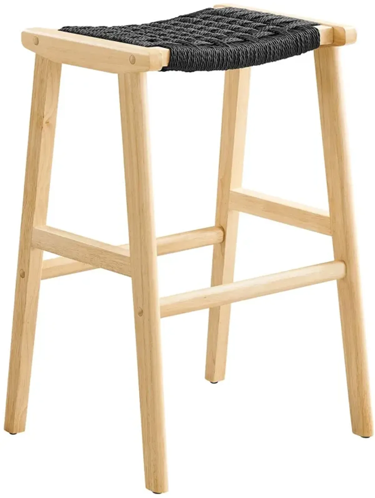 Saoirse Woven Rope Wood Bar Stool - Set of 2