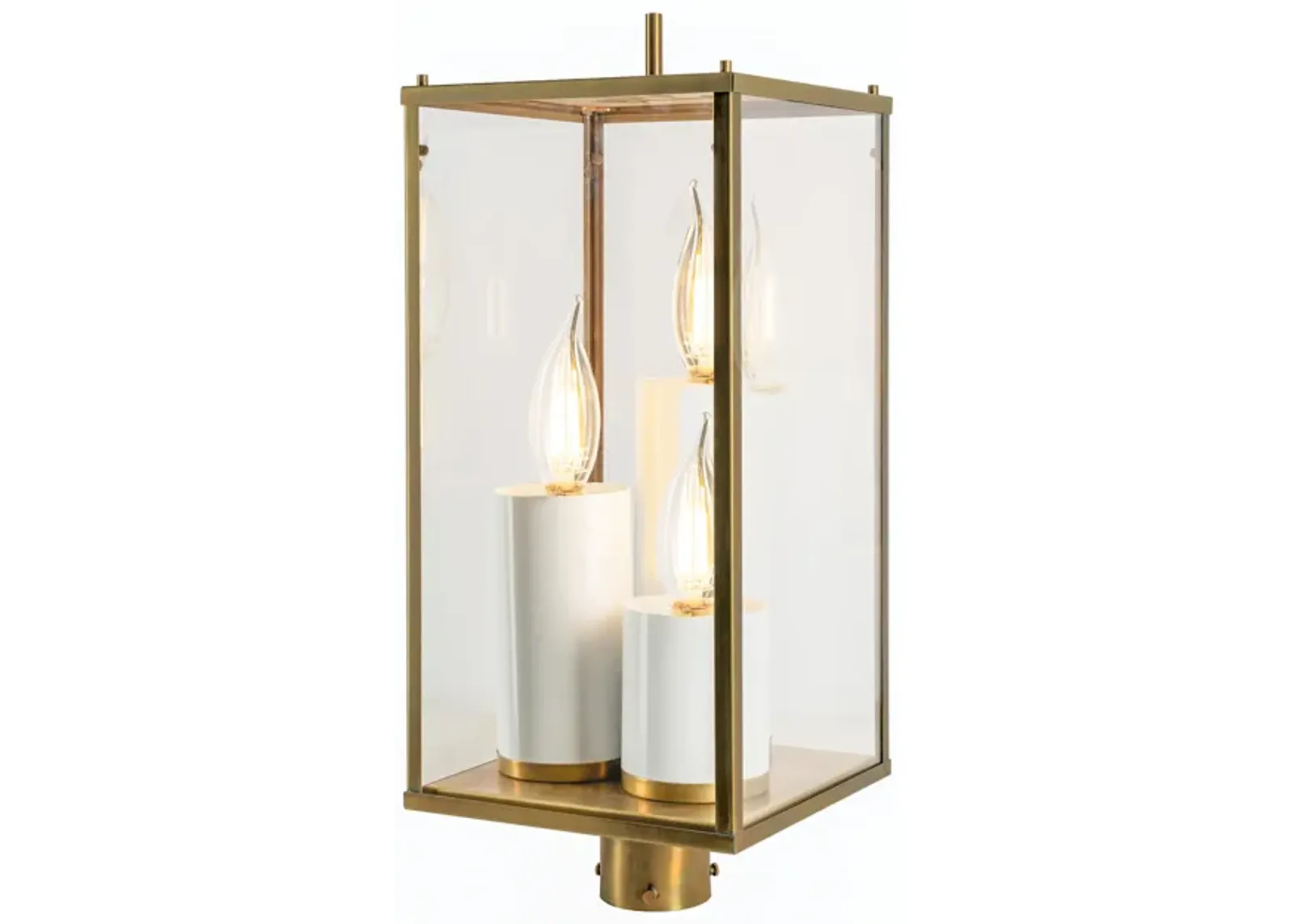 Back Bay Outdoor Post Lantern Light - Aged Brass