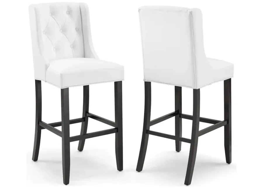 Baronet Bar Stool Faux Leather Set of 2