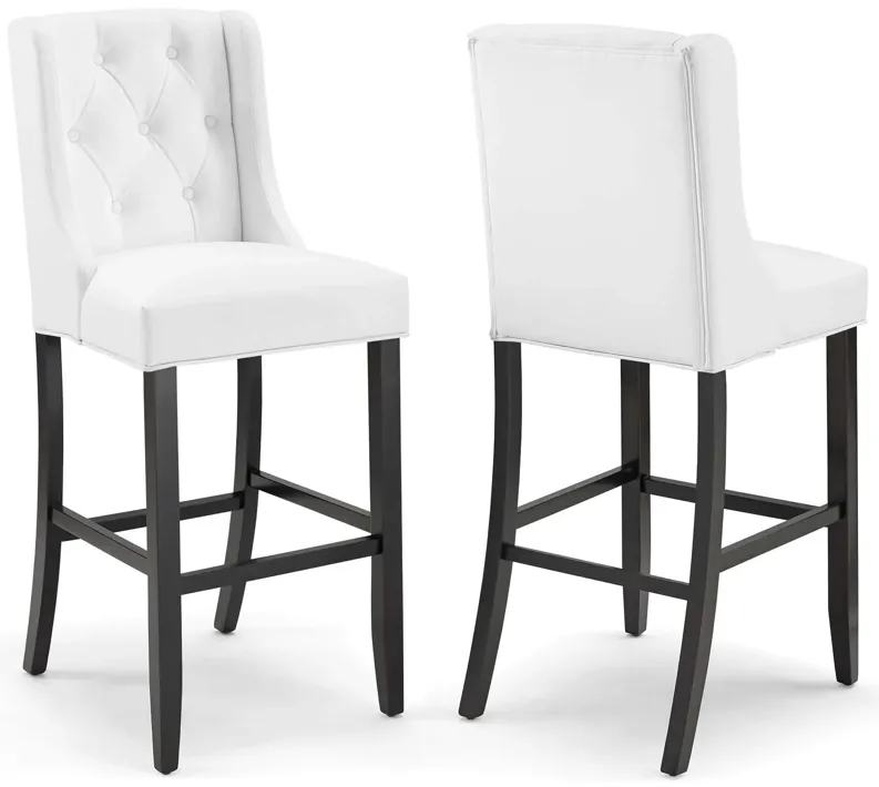 Baronet Bar Stool Faux Leather Set of 2