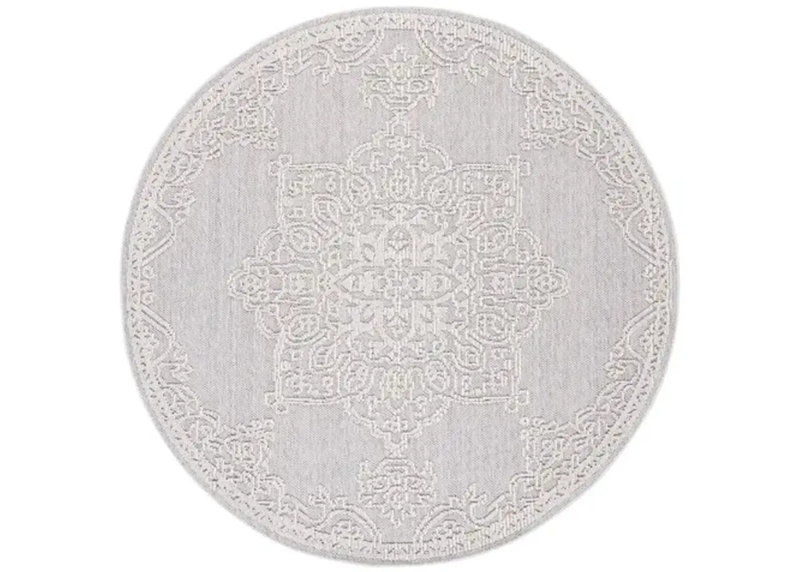 GLOBAL 228 Grey  6'-7' X 6'-7' Round Round Rug