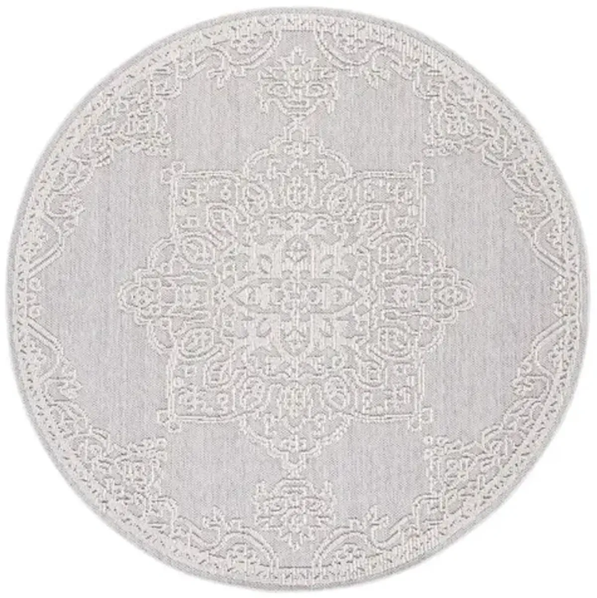 GLOBAL 228 Grey  6'-7' X 6'-7' Round Round Rug