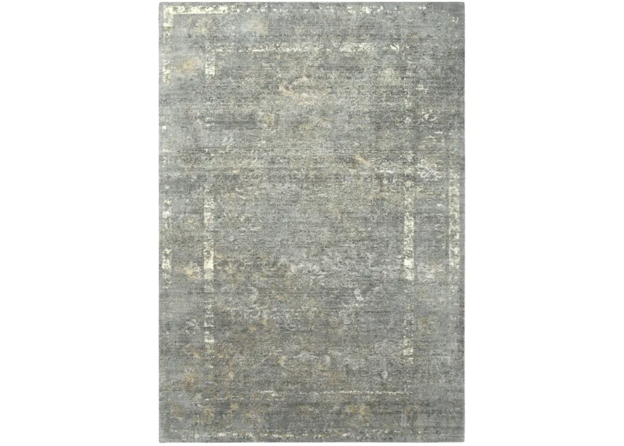 Impressions Gray Classic/Modeled NZ Wool/Tencel Blend 8' x 10' Rectangle Rug