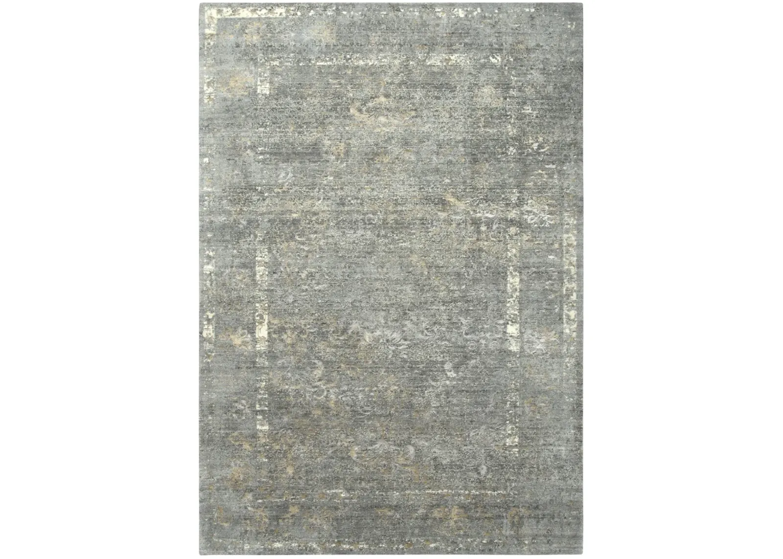 Impressions Gray Classic/Modeled NZ Wool/Tencel Blend 8' x 10' Rectangle Rug