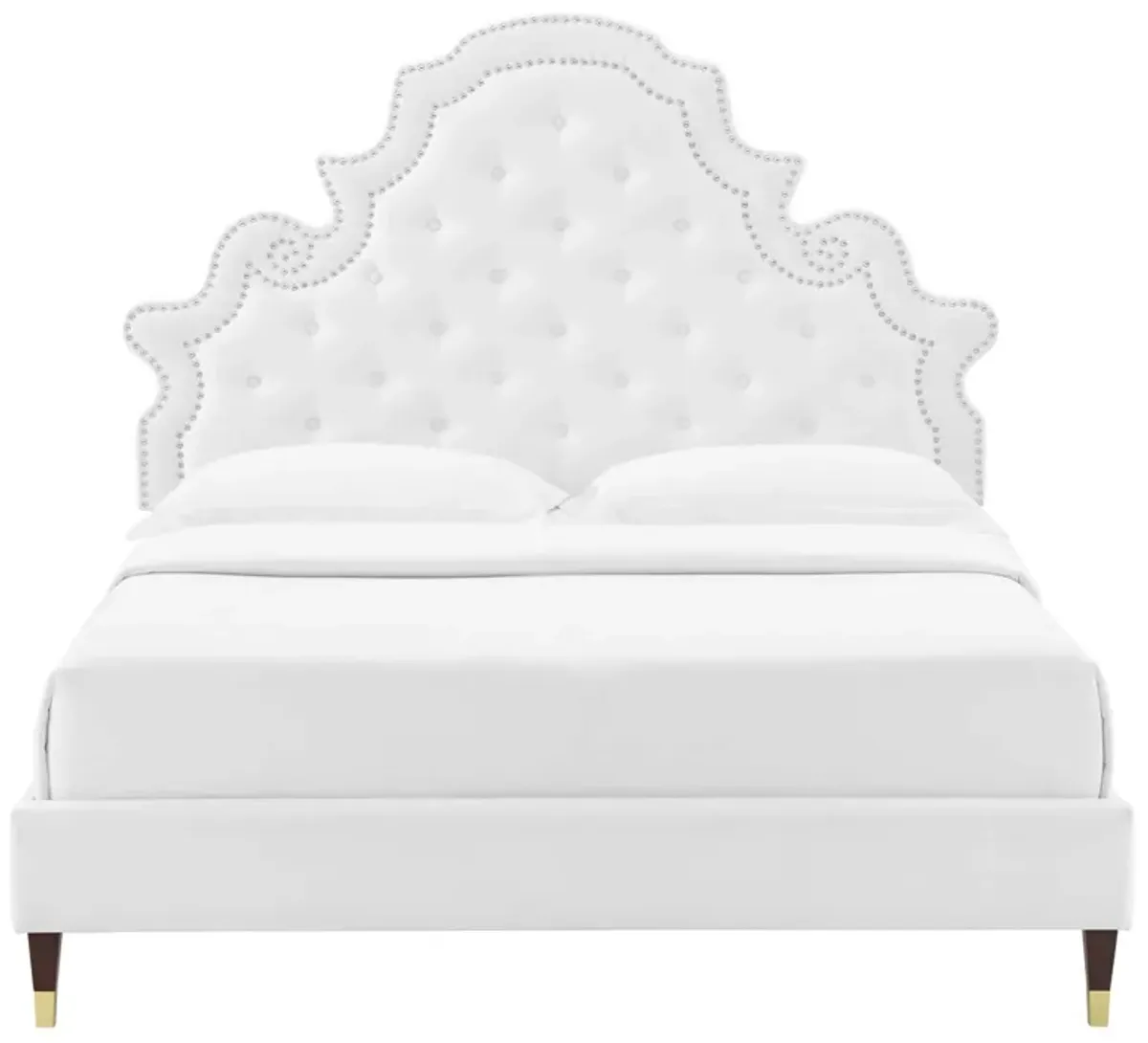 Gwyneth Tufted Performance Velvet Queen Platform Bed