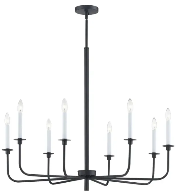 Lexington Green 38'' Wide 8-Light Chandelier - Matte Black