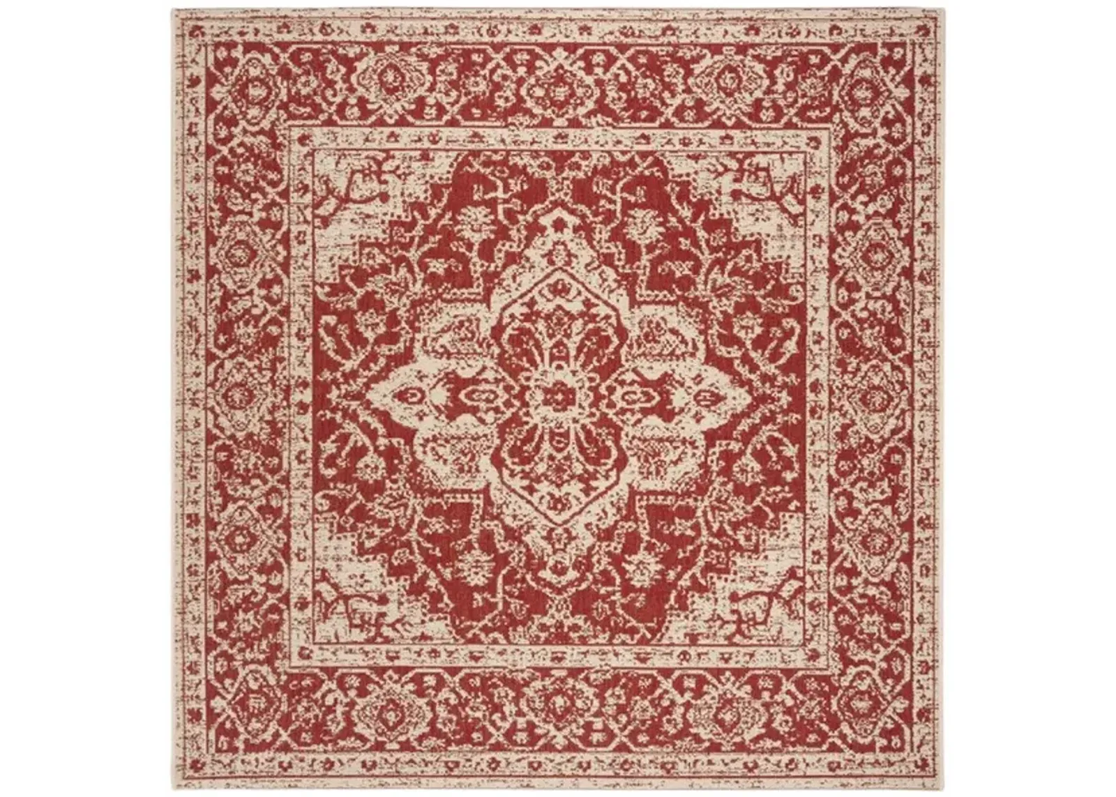 LINDEN 137 Collection LND137Q-6SQ Red / Creme 6'-7" X 6'-7" Square