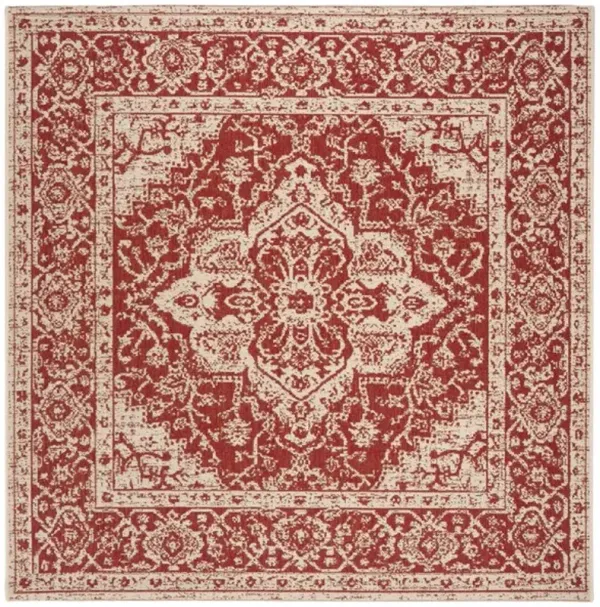 LINDEN 137 Collection LND137Q-6SQ Red / Creme 6'-7" X 6'-7" Square