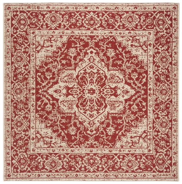 LINDEN 137 Collection LND137Q-6SQ Red / Creme 6'-7" X 6'-7" Square