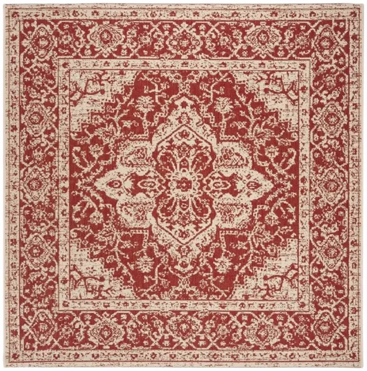 LINDEN 137 Collection LND137Q-6SQ Red / Creme 6'-7" X 6'-7" Square