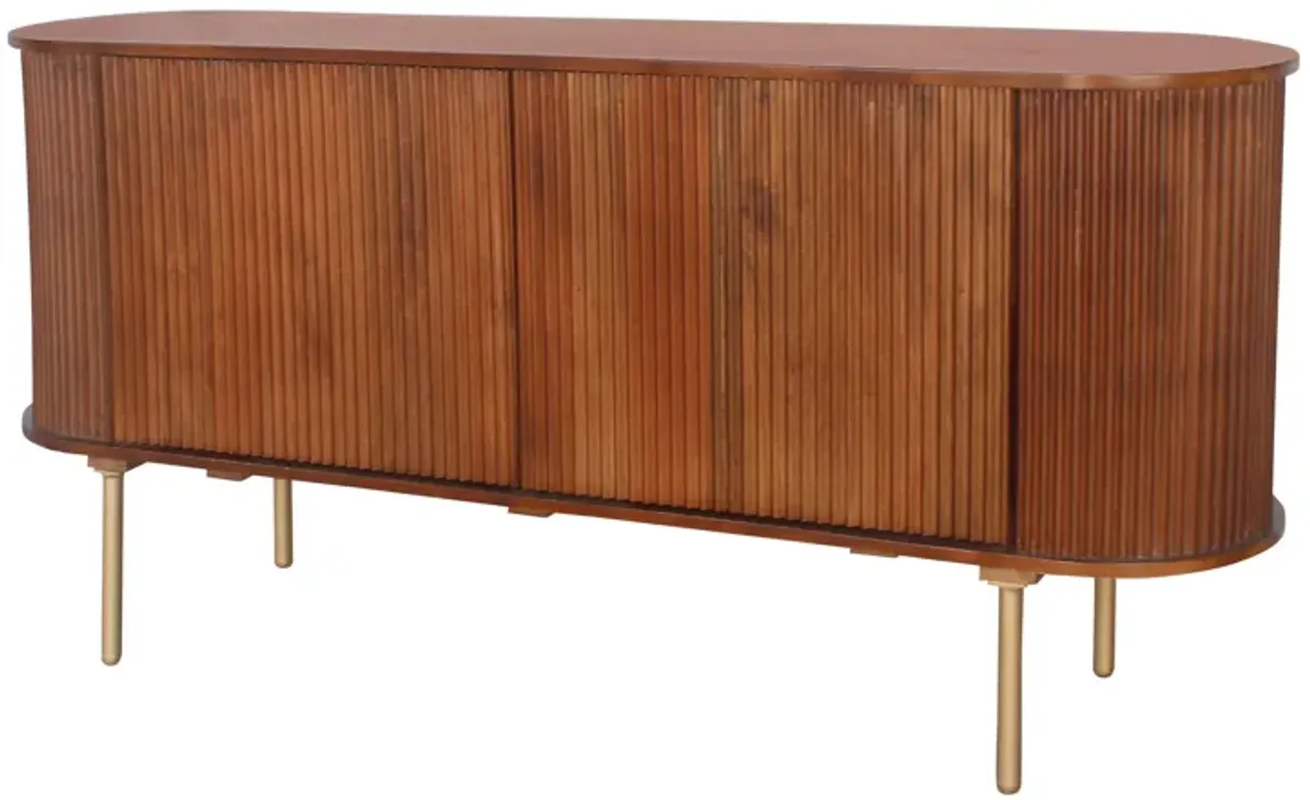 63" Rounded Ridges Sideboard, Brown