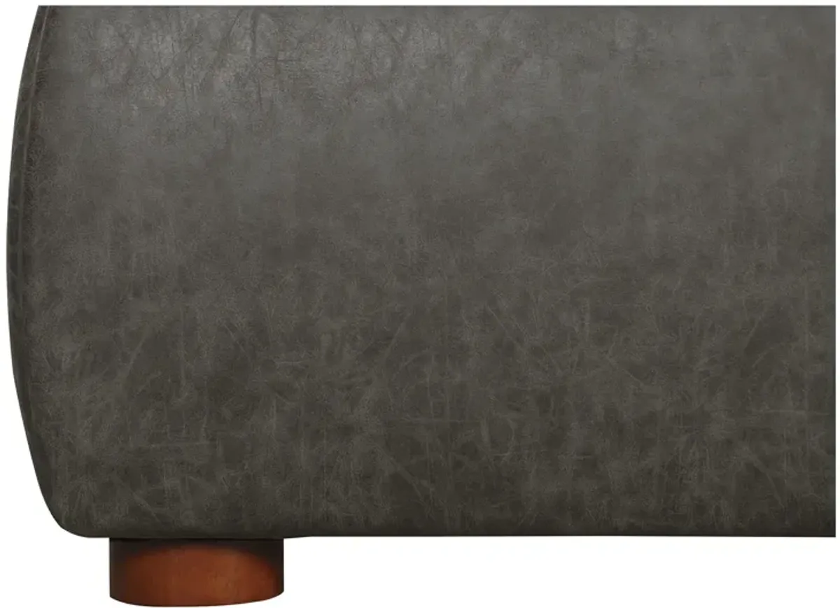 LUZON QUEEN BED SLATE VEGAN LEATHER