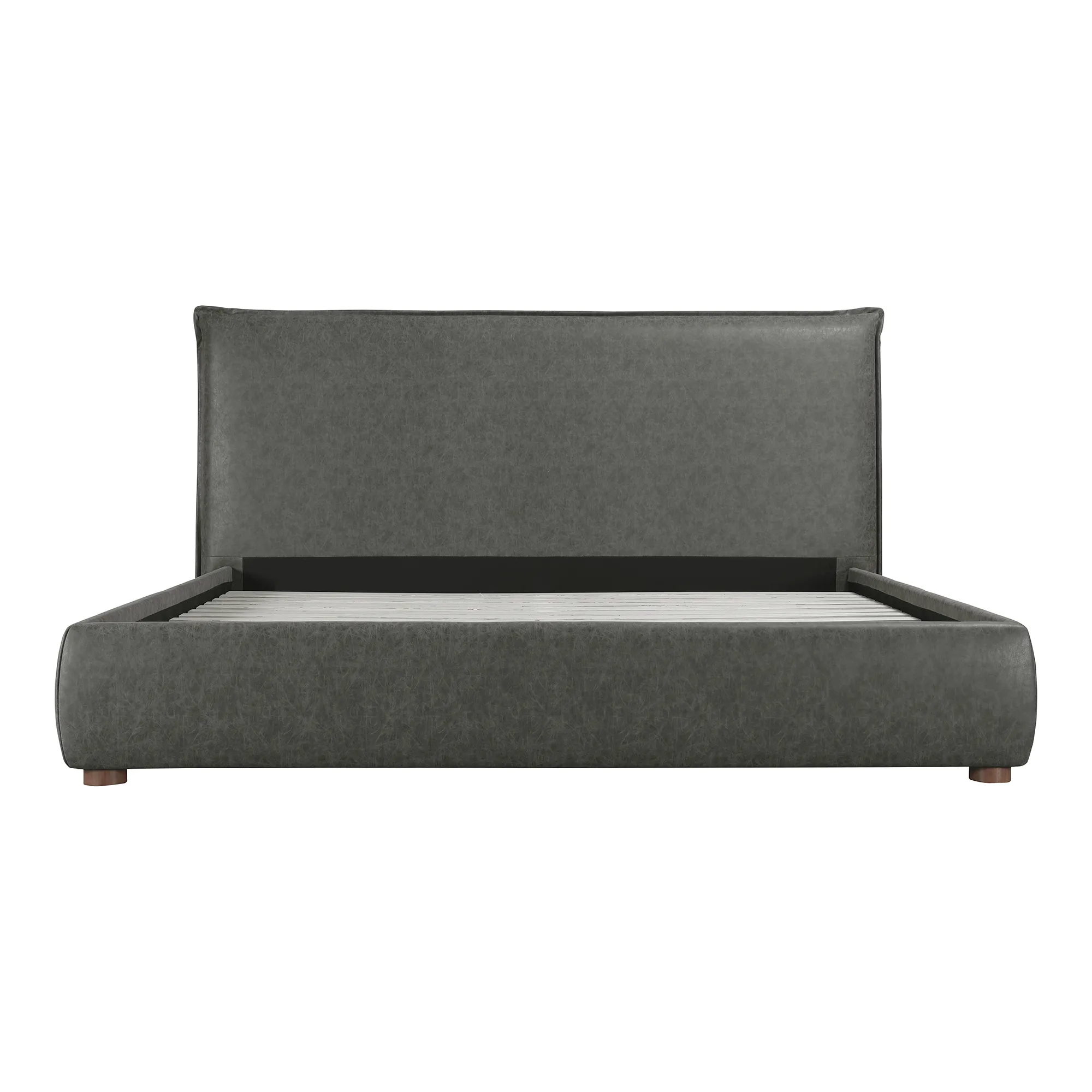 LUZON QUEEN BED SLATE VEGAN LEATHER