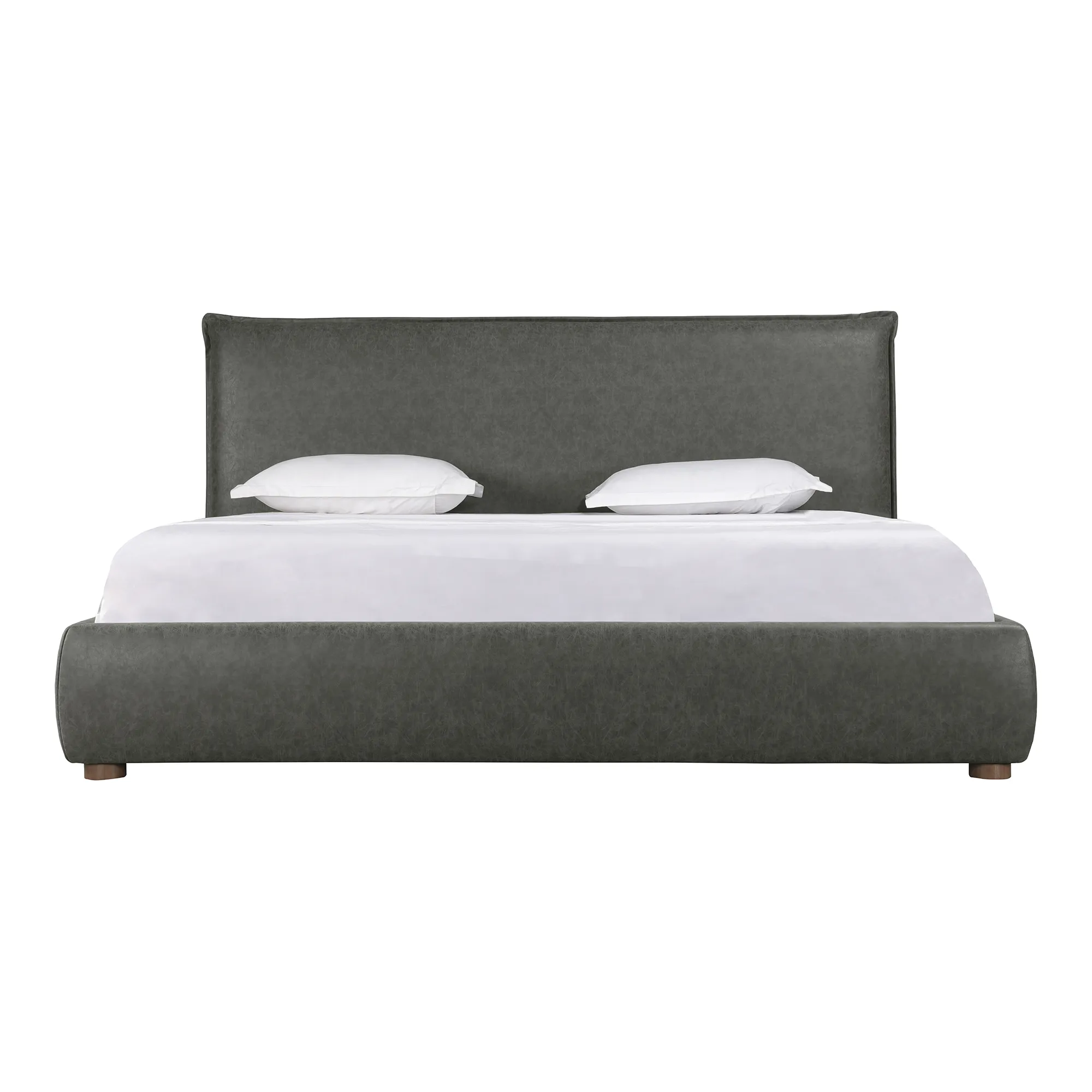 LUZON QUEEN BED SLATE VEGAN LEATHER