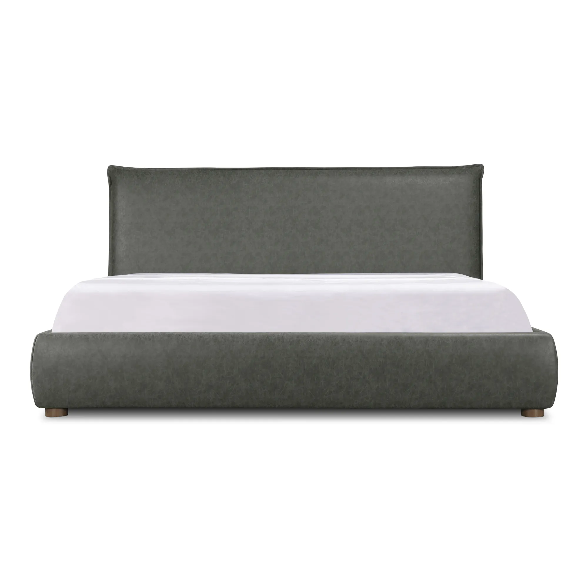 LUZON QUEEN BED SLATE VEGAN LEATHER