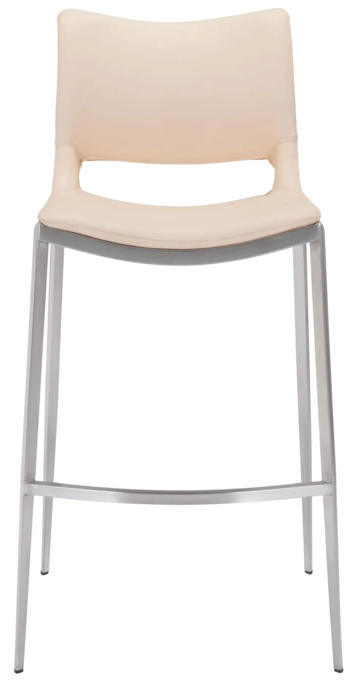 Ace Barstool (Set of 2) Light Pink & Silver