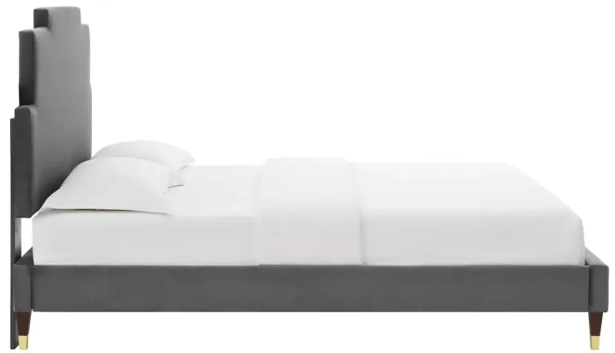 Lindsey Performance Velvet King Platform Bed