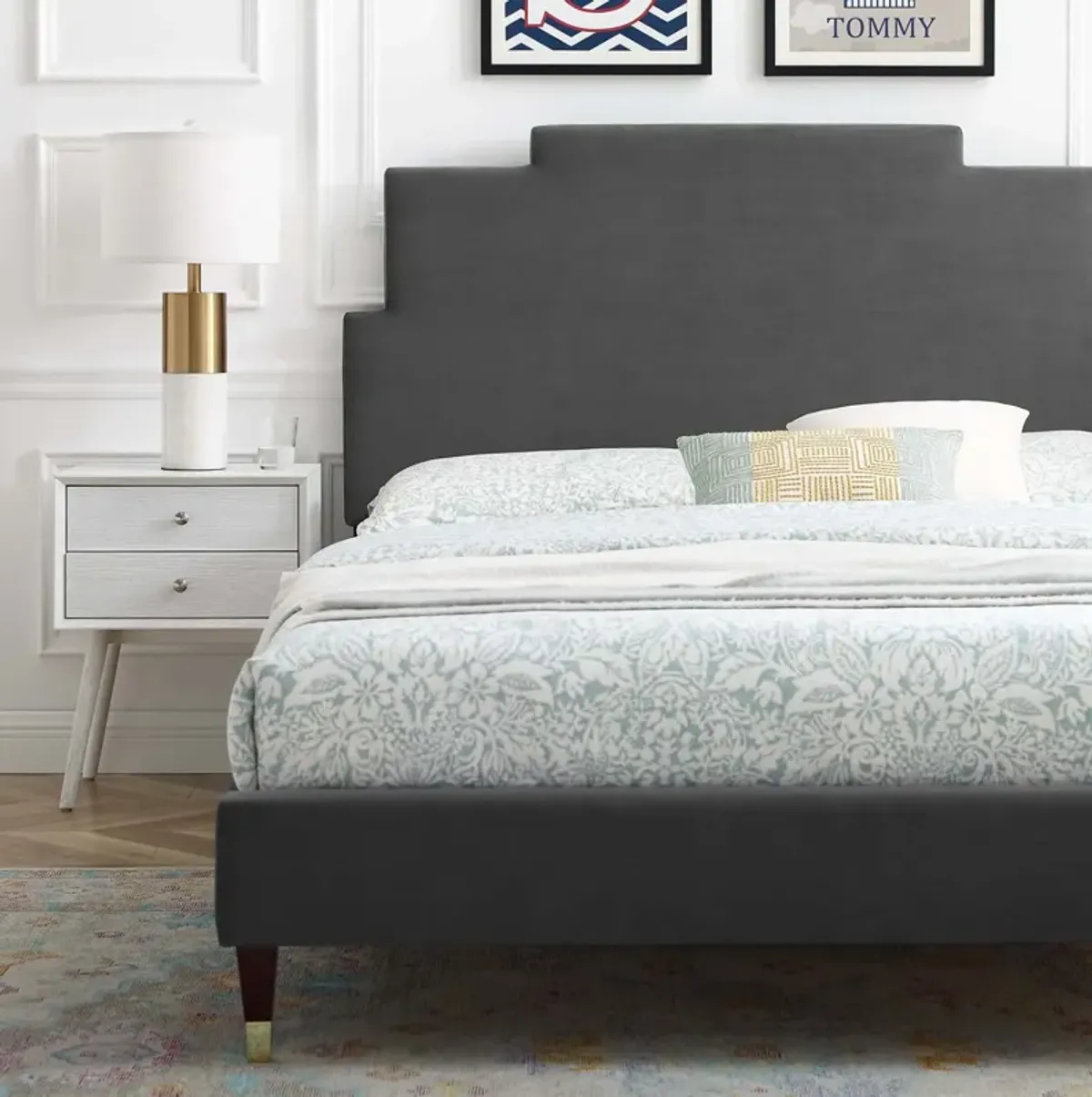 Lindsey Performance Velvet King Platform Bed