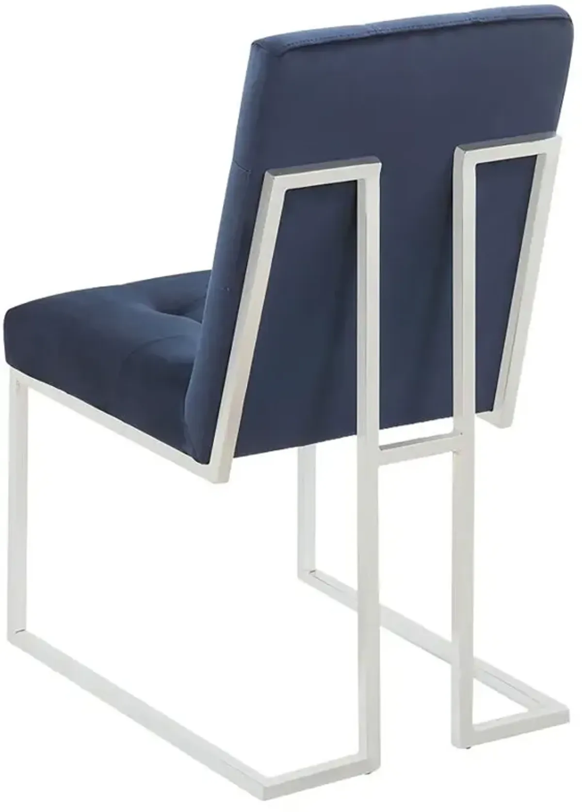 Cisco Upholstered Dining Chairs Ink Blue and Chrome (Set of 2)