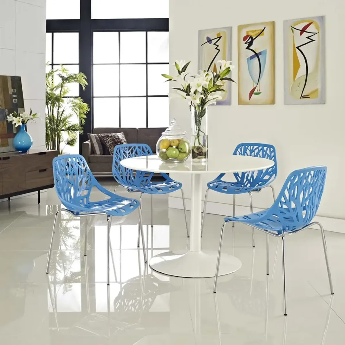 Stencil Dining Side Chair Set of 4