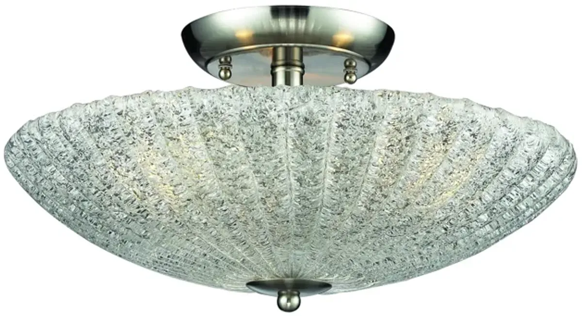 Luminese 16" Wide 3-Light Semi Flush Mount - Satin Nickel