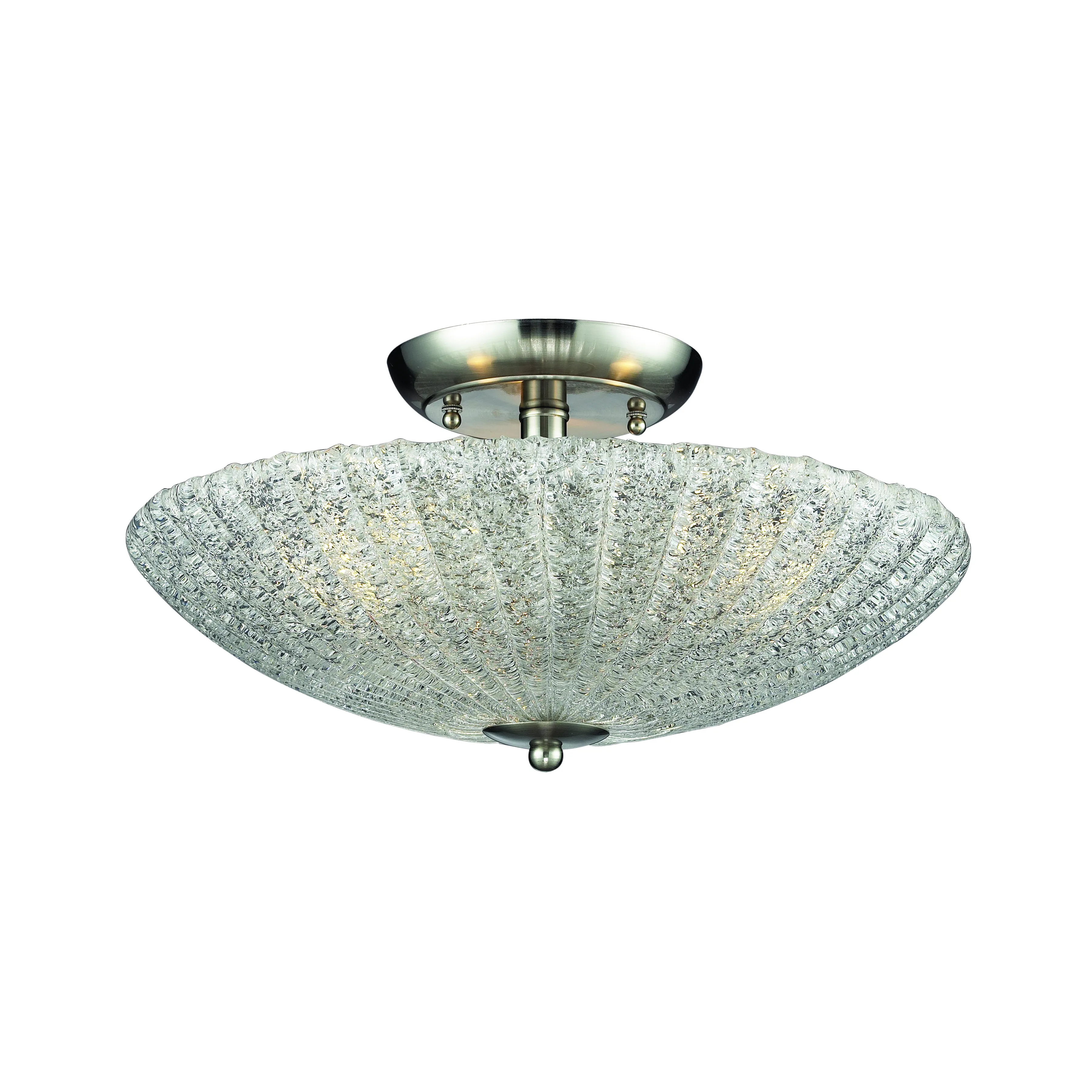 Luminese 16" Wide 3-Light Semi Flush Mount - Satin Nickel