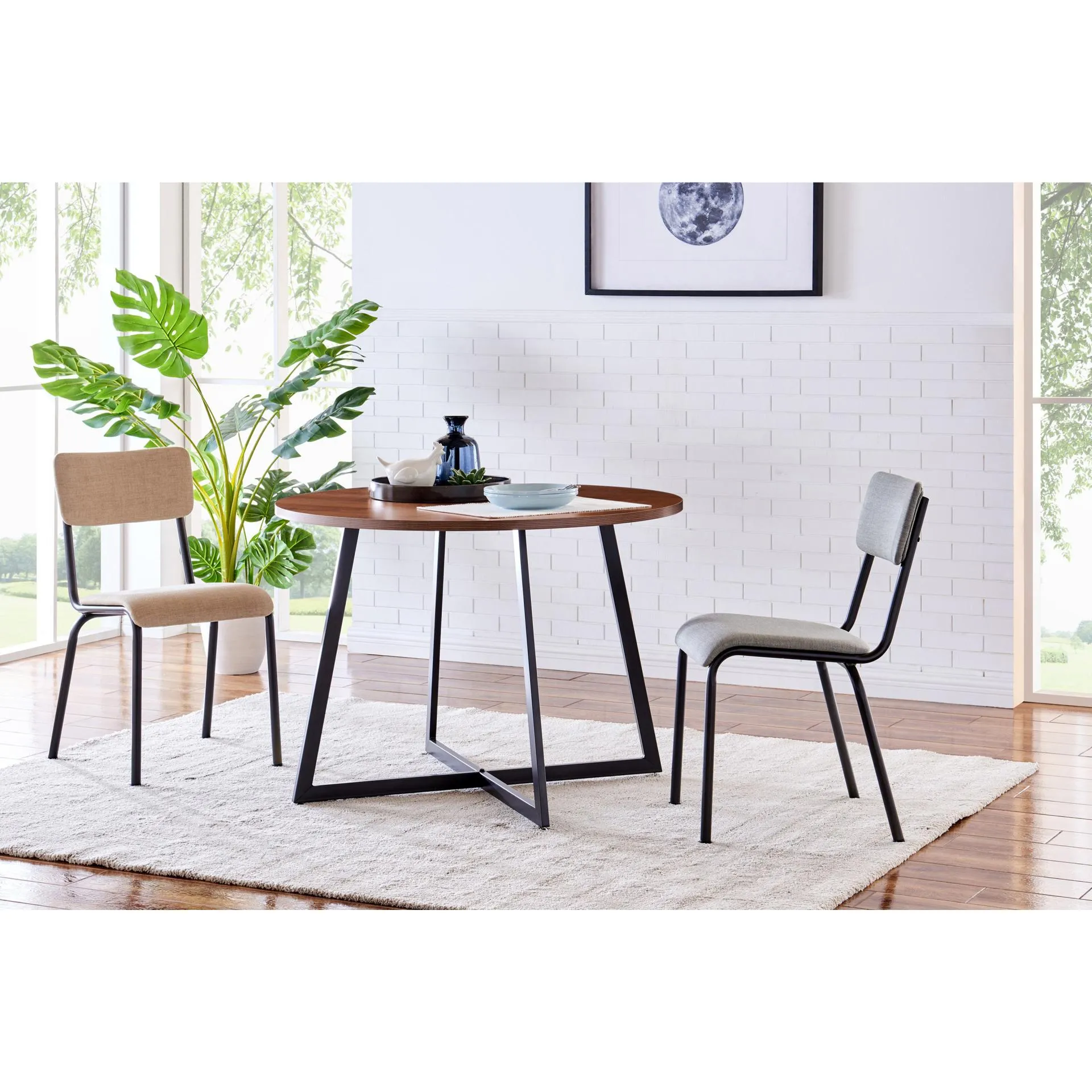 courtdale kd 42" round dining table, gliese brown(assembly required)