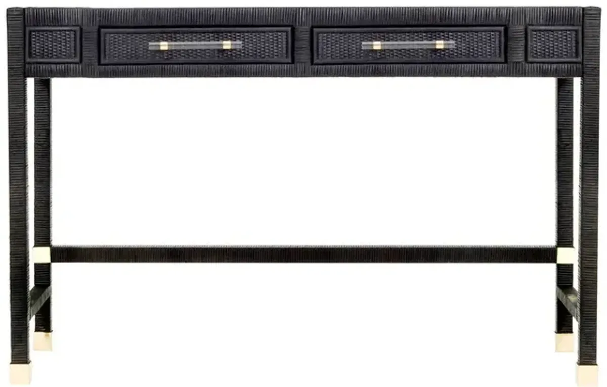 Amara Charcoal Rattan Desk