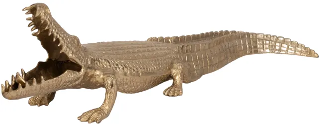 36" Metal Alligator Table Top Decor, Gold