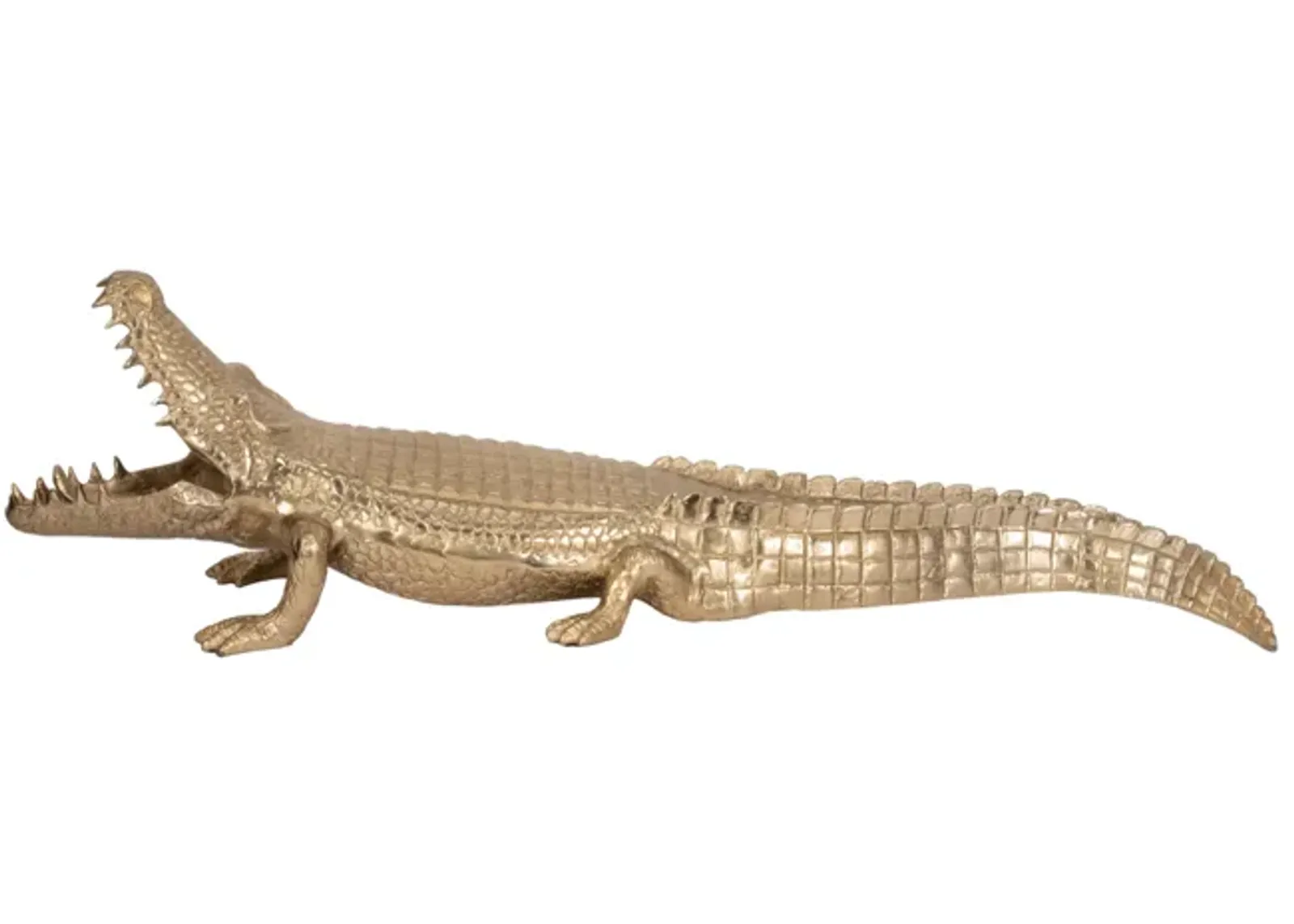 36" Metal Alligator Table Top Decor, Gold