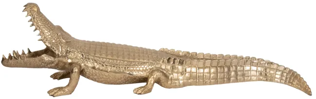 36" Metal Alligator Table Top Decor, Gold