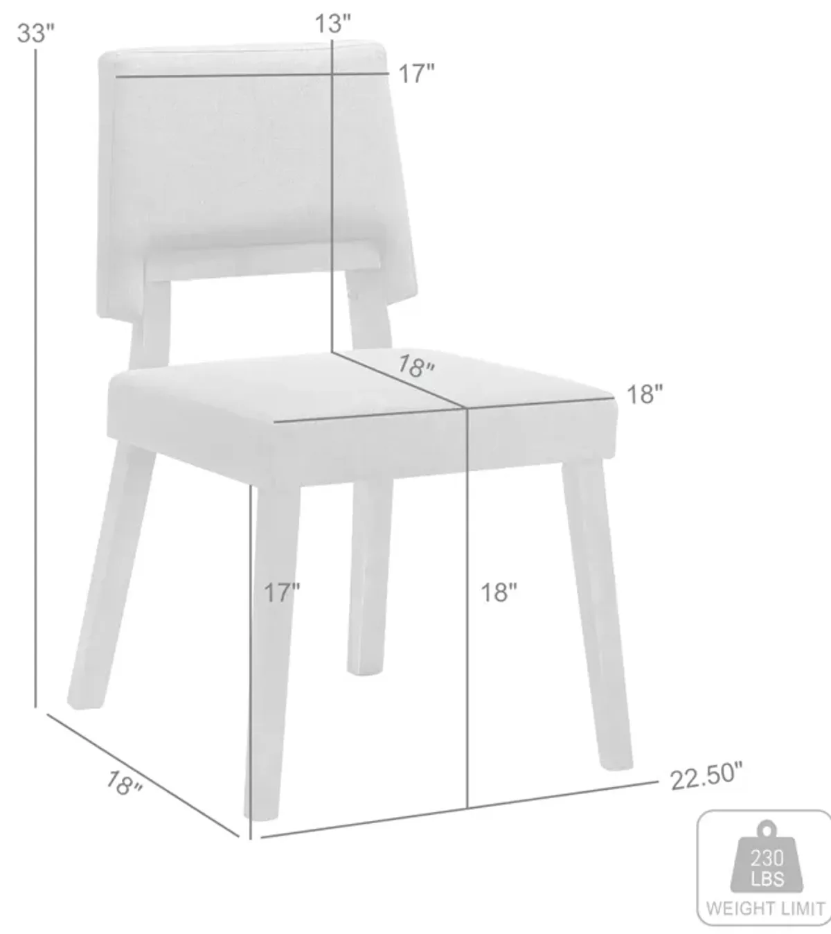 Channell Wood Dining Chair in Walnut Finish with Orange Fabric - Set of 2