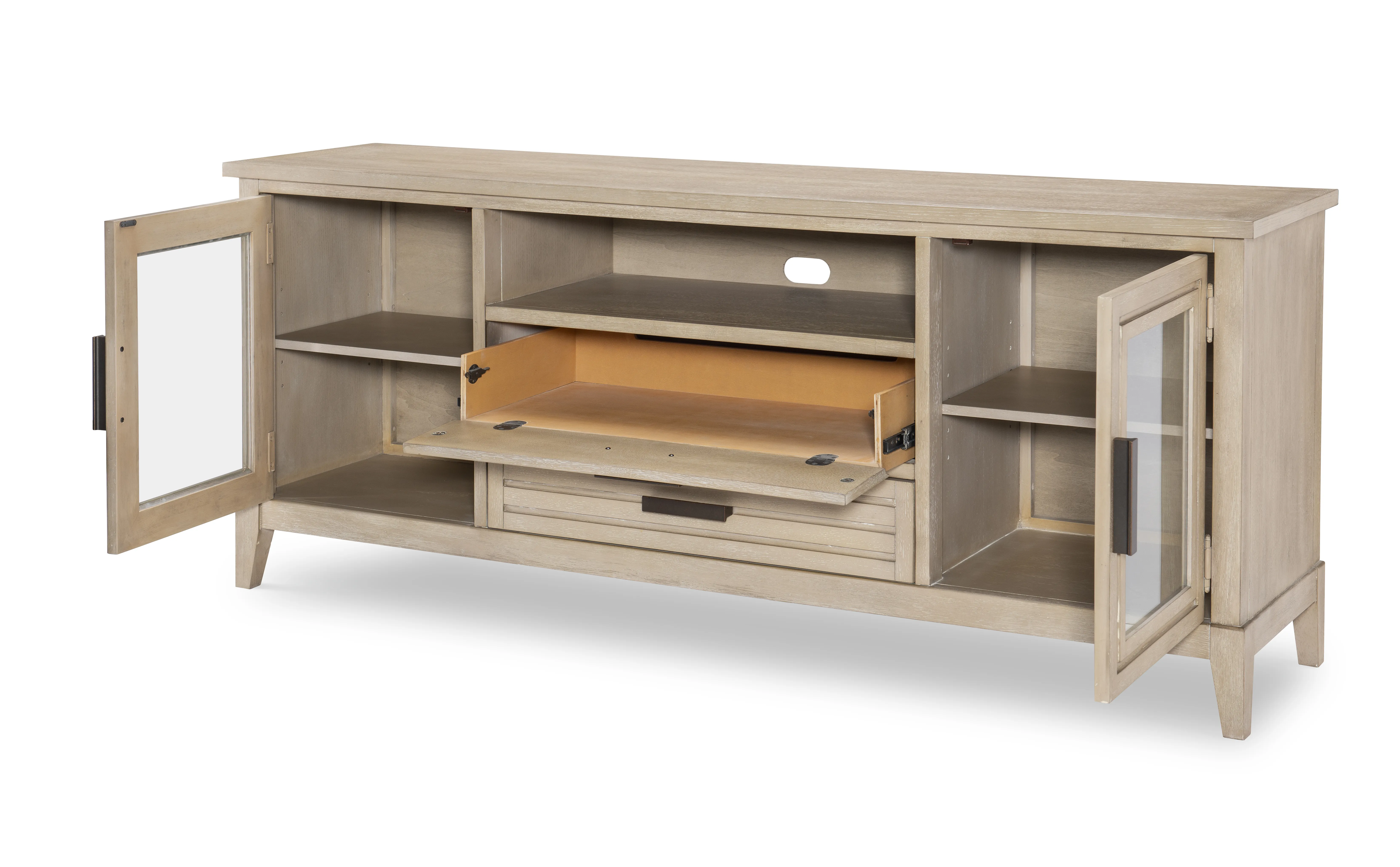 Edgewater Soft Sand Entertainment Console Wood Finish