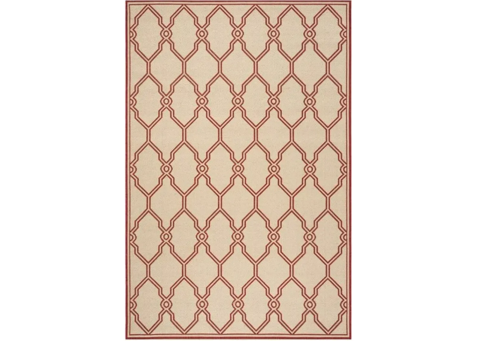 LINDEN 124 Collection LND124Q-5 Red / Creme 5'-3" X 7'-6"