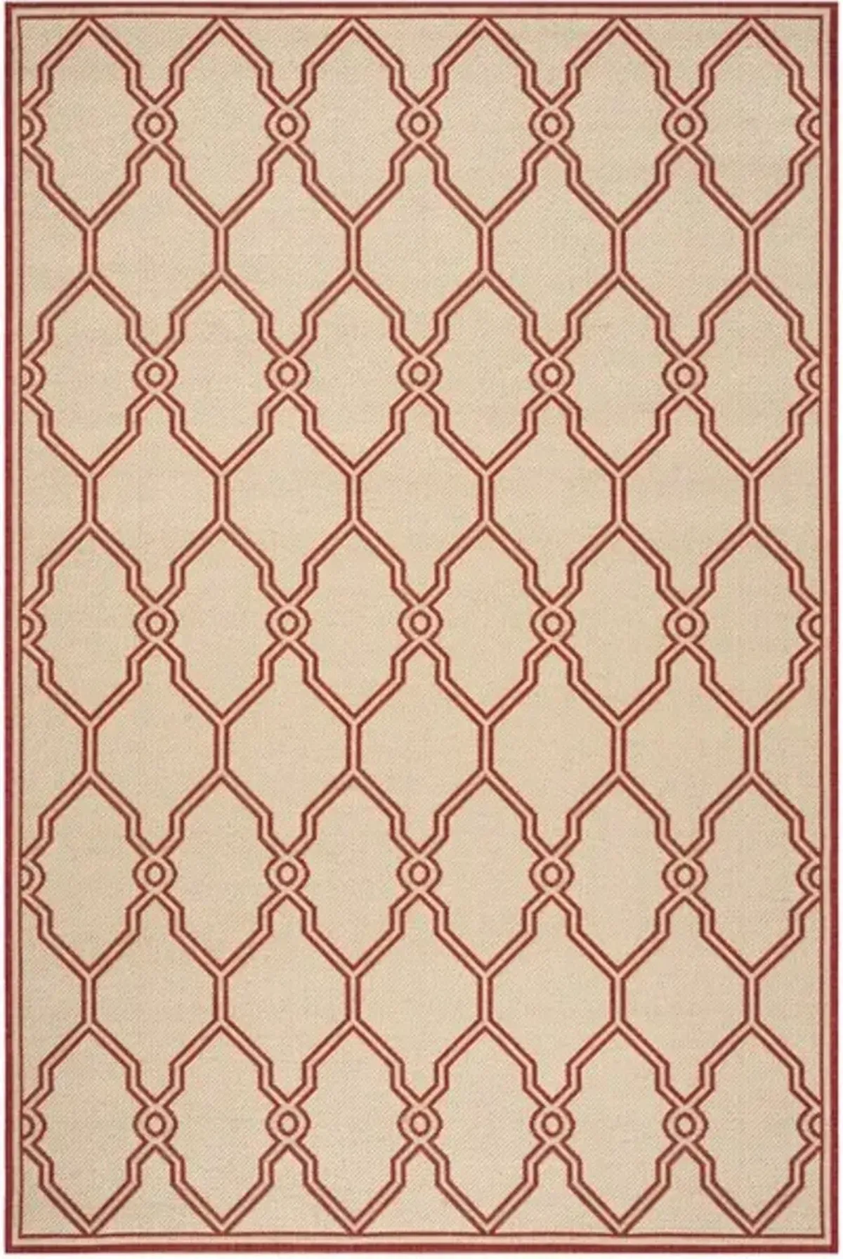 LINDEN 124 Collection LND124Q-5 Red / Creme 5'-3" X 7'-6"