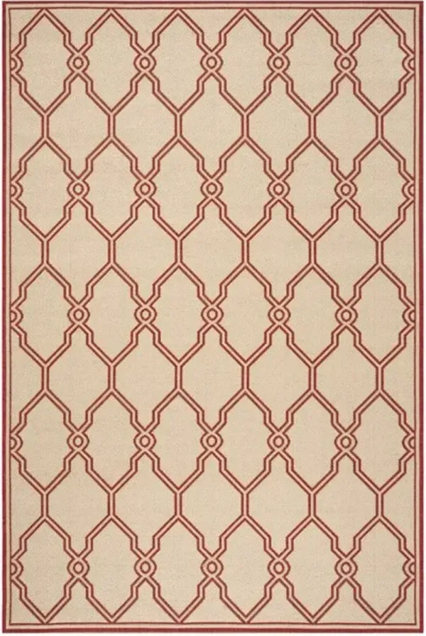 LINDEN 124 Collection LND124Q-5 Red / Creme 5'-3" X 7'-6"