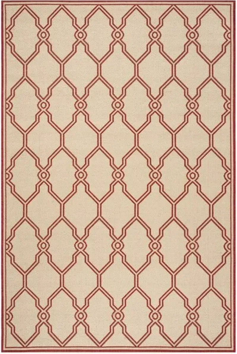 LINDEN 124 Collection LND124Q-5 Red / Creme 5'-3" X 7'-6"