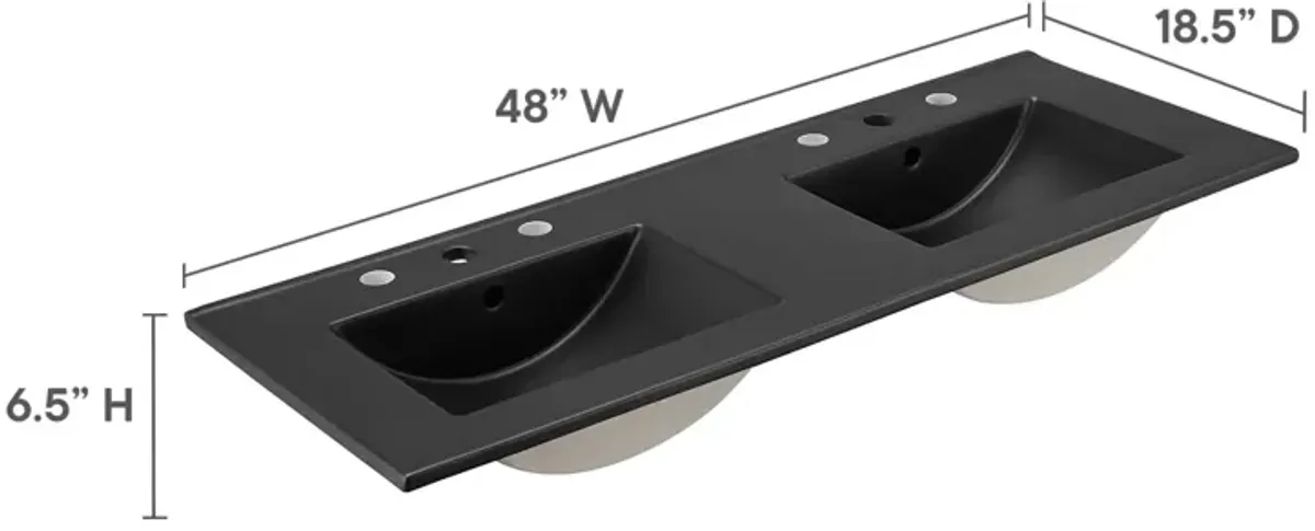 Cayman 48" Double Basin Bathroom Sink