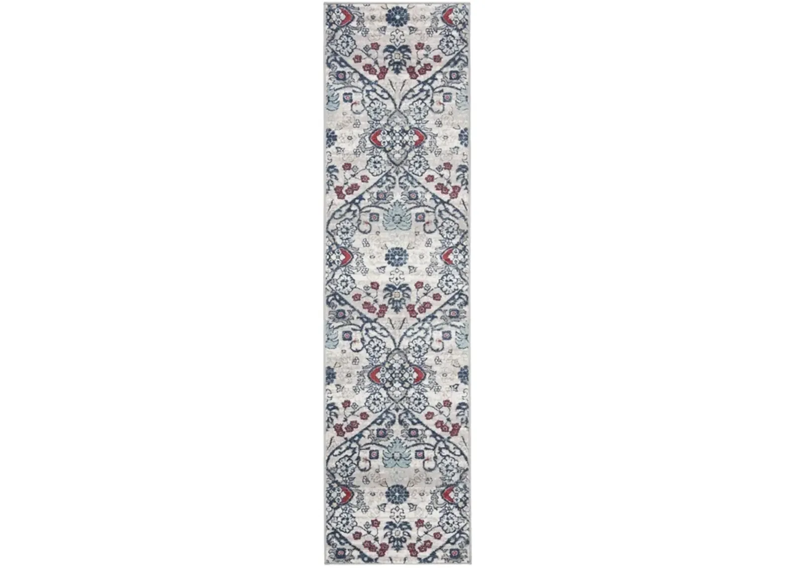 Brentwood 894 Navy / Grey 2' X 12' Runner Powerloomed Rug