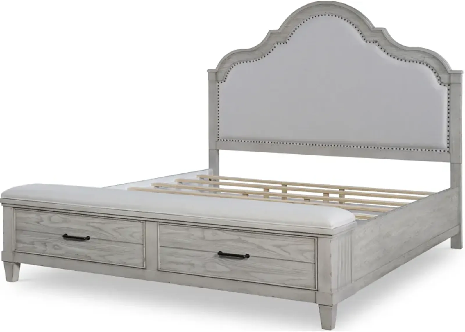 Belhaven Upholstered Panel Bed With storage Footboard Queen 50