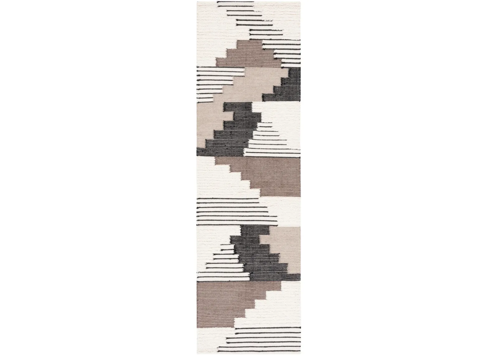 KENYA 278 BLACK  2'-3' x 16' Runner Rug