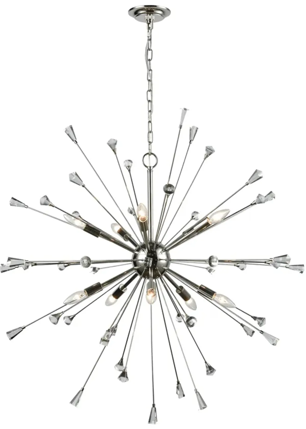 Sprigny 38" Wide 10-Light Chandelier - Polished Nickel