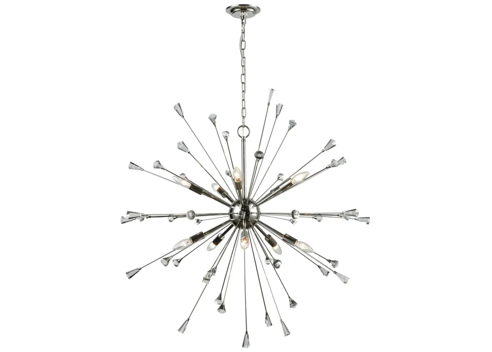 Sprigny 38" Wide 10-Light Chandelier - Polished Nickel