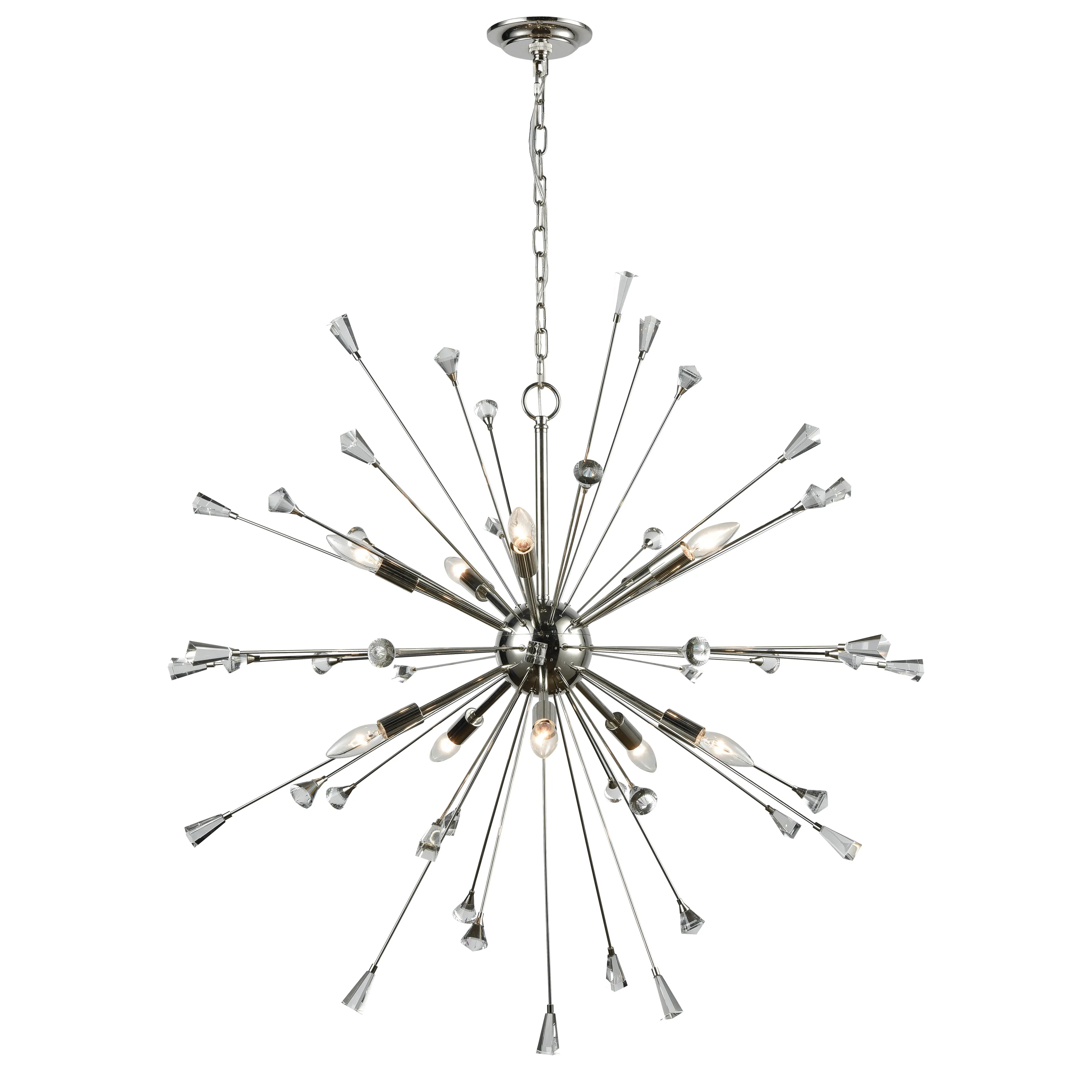 Sprigny 38" Wide 10-Light Chandelier - Polished Nickel