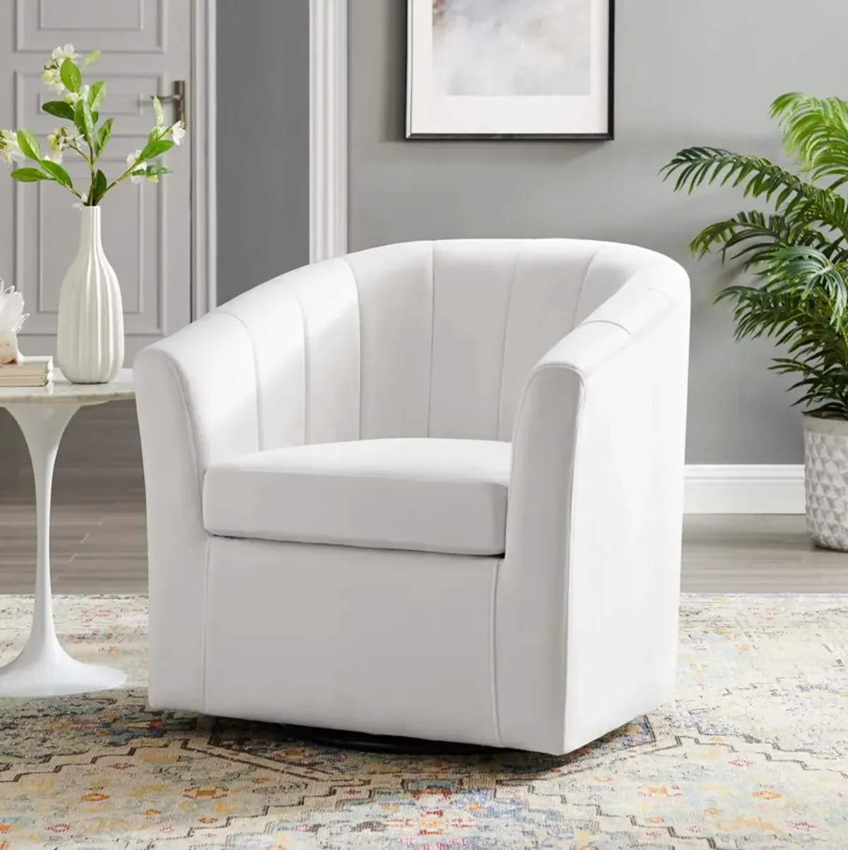 Prospect Performance Velvet Swivel Armchair