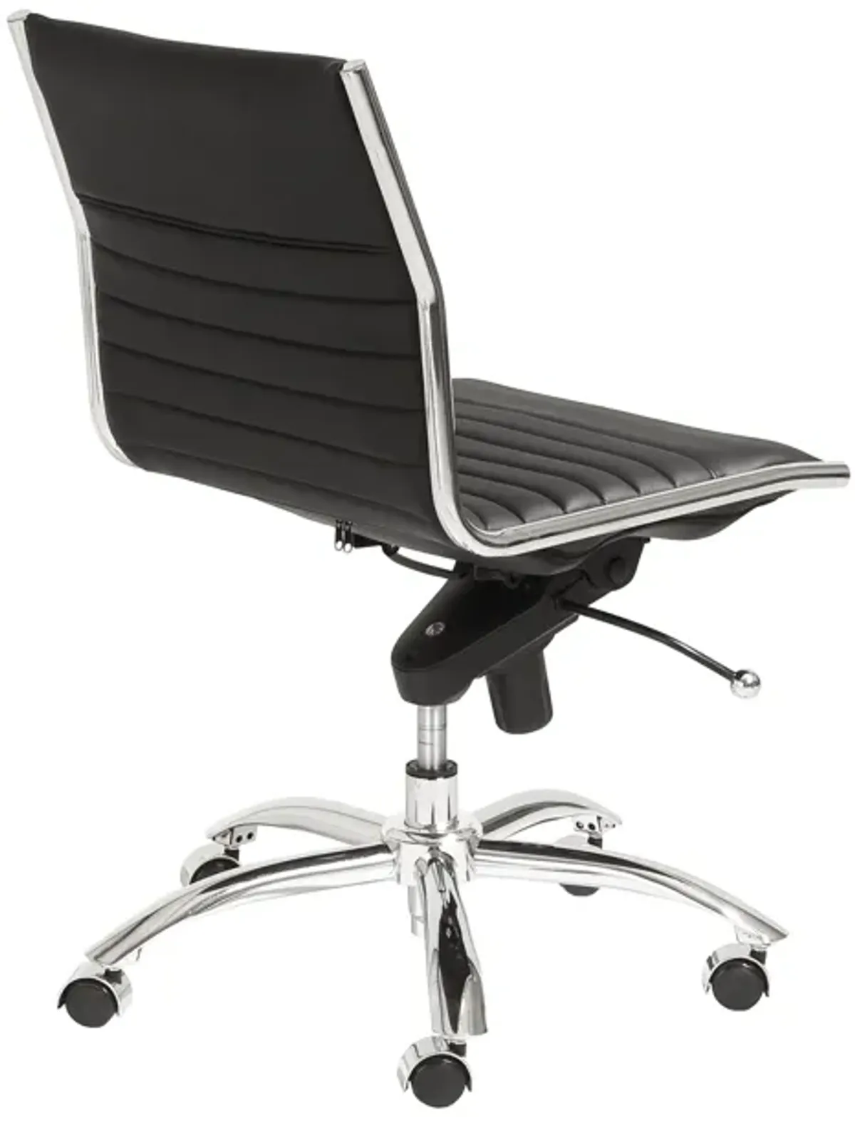 Dirk Low Back Office Chair w/o Armrests in Black with Chromed Steel Base