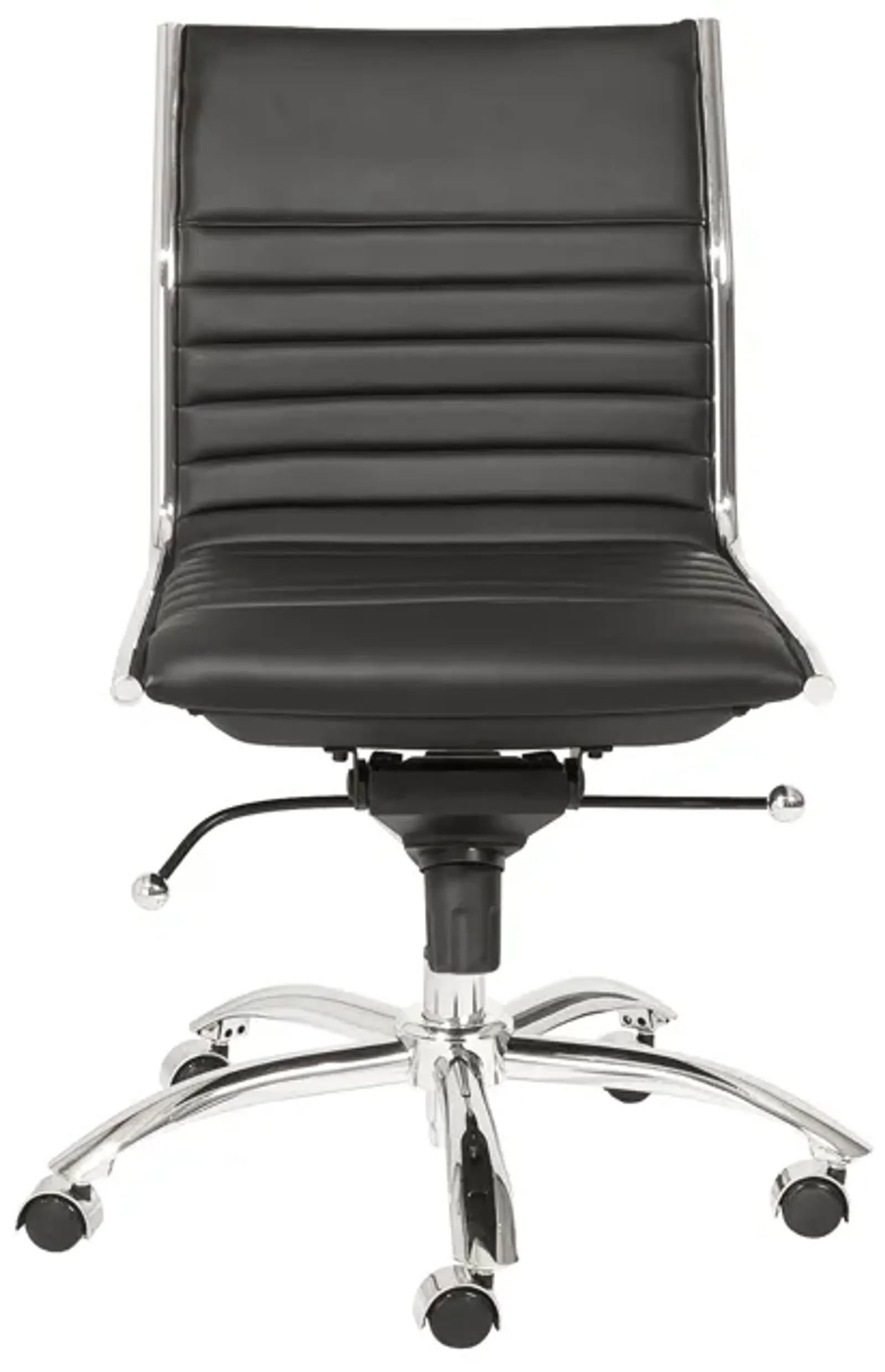 Dirk Low Back Office Chair w/o Armrests in Black with Chromed Steel Base