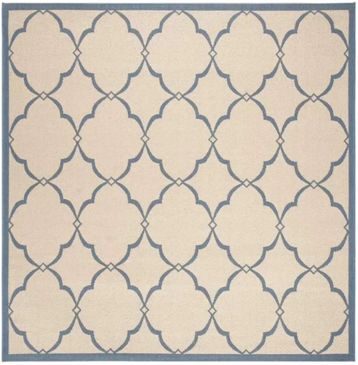 LINDEN 125 Collection LND125N-6SQ Cream / Blue 6'-7" X 6'-7" Square