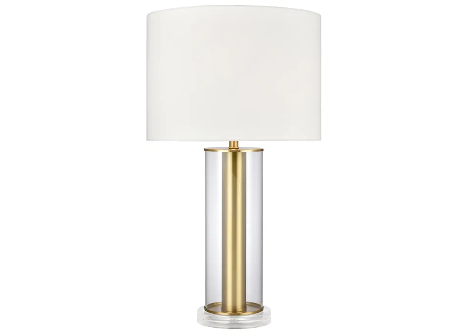 Tower Plaza 26'' High 1-Light Table Lamp - Clear - Includes LED Bulb