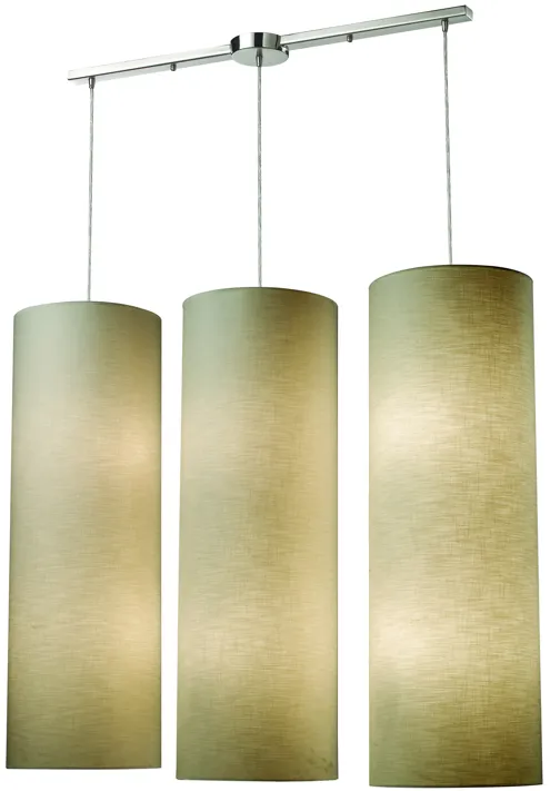 Fabric Cylinders Configurable Multi Pendant - Satin Nickel